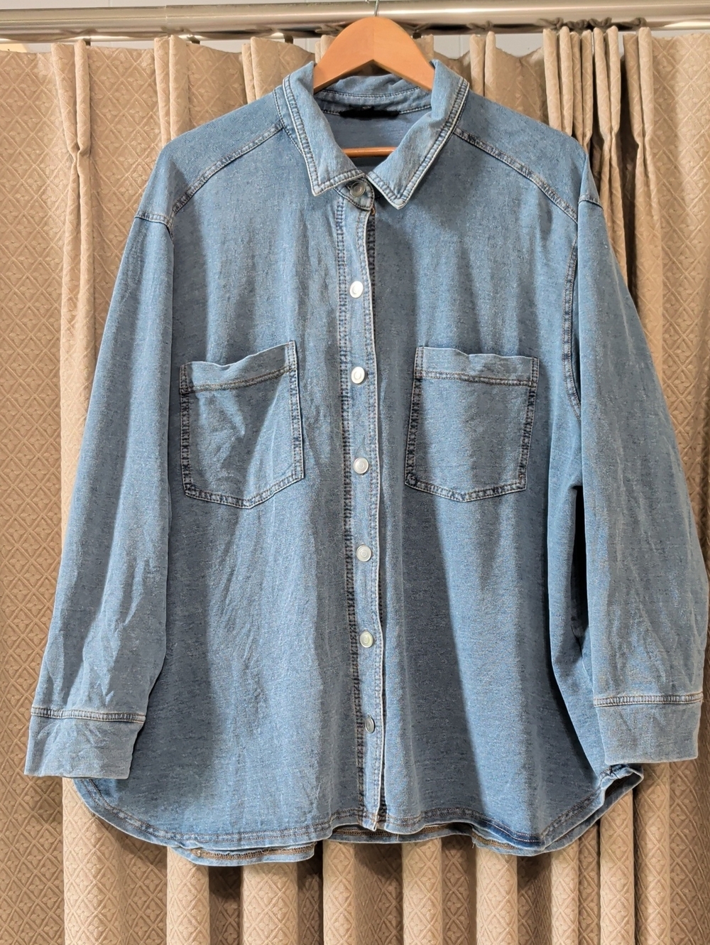 Women's Size 3X Jane & Delancey Long Sleeve Button Down Cotton Blend Shacket
